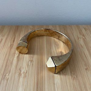 Saint Laurent M Psych Rock Gold Cuff Bracelet